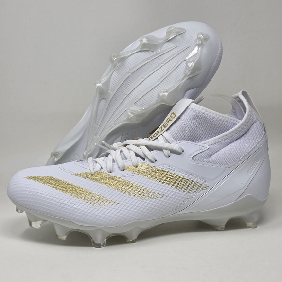 Adidas Adizero Impact MID Football Cleats White Gold IF2476 Men's Size 11 New - Picture 1 of 12